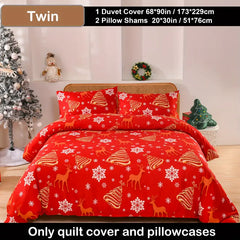 Boho style quilt bedspread set with pastel botanical prints and four pillow shams