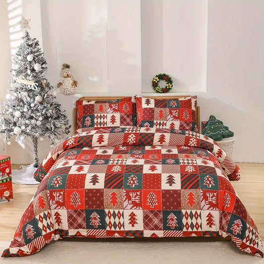 3-Piece Christmas Theme Duvet Cover Set