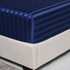 4-Piece Satin Stripe Silk-Like Bedding Set