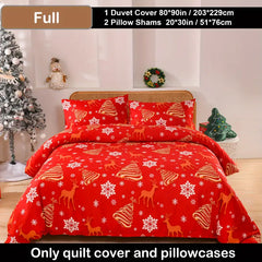 Boho style quilt bedspread set with pastel botanical prints and four pillow shams