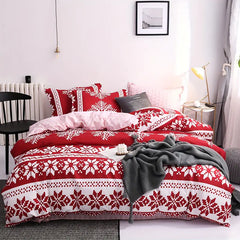 Boho style quilt bedspread set with pastel botanical prints and four pillow shams