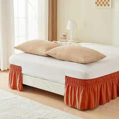 Double elastic bed skirt with 15 inch drop and elegant ruffle design