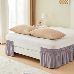 Double elastic bed skirt with 15 inch drop and elegant ruffle design