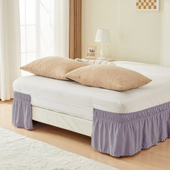 Double elastic bed skirt with 15 inch drop and elegant ruffle design