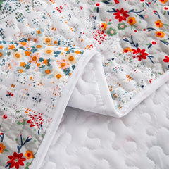 5PCs Boho Style Quilt Bedspread Sets, Lightweight, Reversible, Ultra Soft BedSpreads - Green
