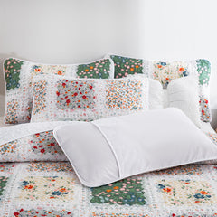 5PCs Boho Style Quilt Bedspread Sets, Lightweight, Reversible, Ultra Soft BedSpreads - Green