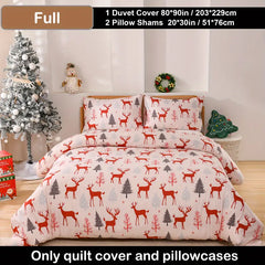 Boho style quilt bedspread set with pastel botanical prints and four pillow shams