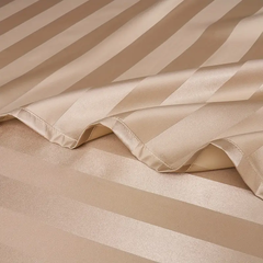 4-Piece Satin Stripe Silk-Like Bedding Set