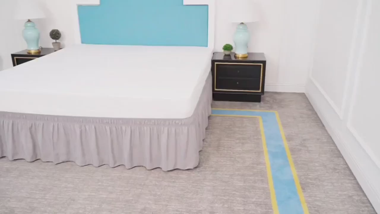 Falda de cama elástica doble con caída de 15 pulgadas
