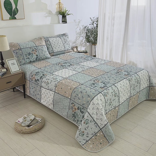 5PCs Boho Style Quilt Bedspread Sets, Lightweight, Reversible, Ultra Soft BedSpreads